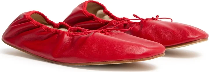 Round ballet flat in leather - Image 9