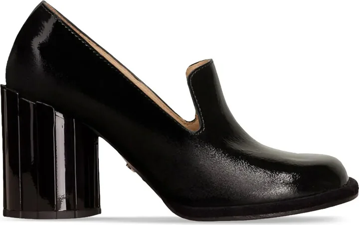 Round Heel Patent-Leather Loafers