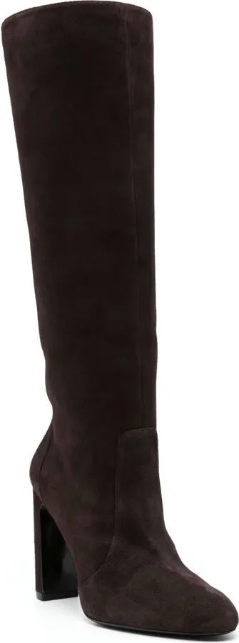 Round-Toe 120mm Suede Boots - Image 2