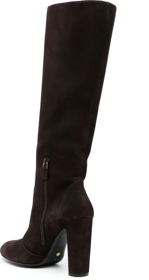Round-Toe 120mm Suede Boots - Image 3