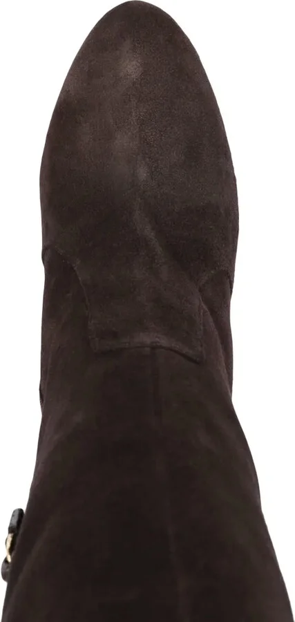 Round-Toe 120mm Suede Boots - Image 4