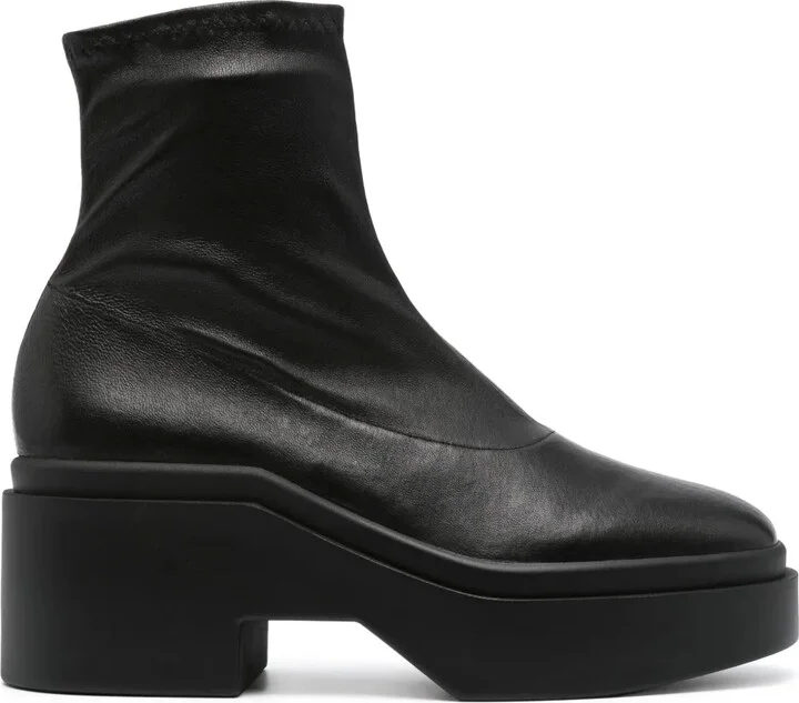 Round-Toe 85mm Leather Boots