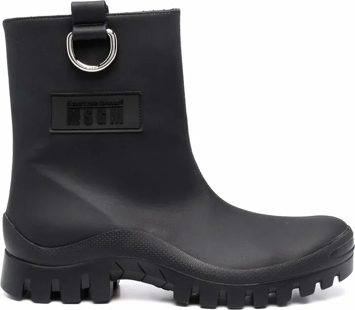 Round-Toe Ankle Leather Boots