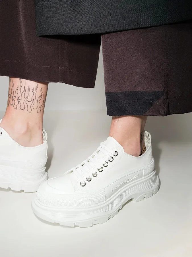 Round-Toe Cotton Sneakers - Image 3