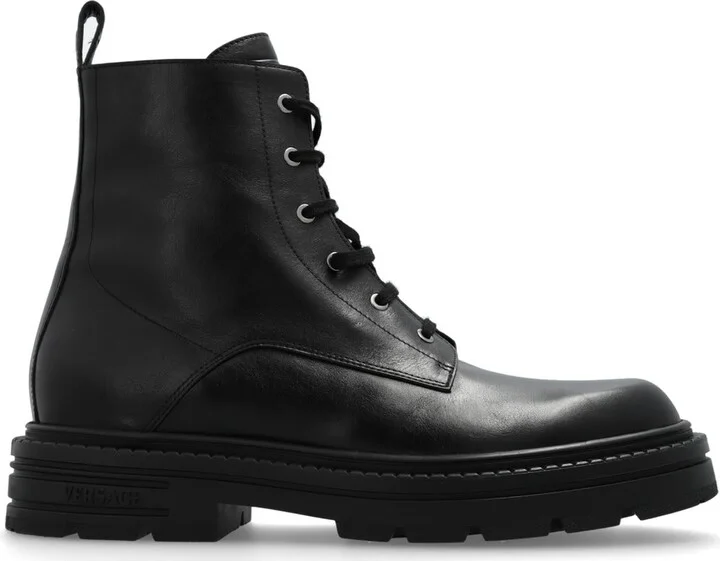 Round-toe Lace-up Ankle Boots