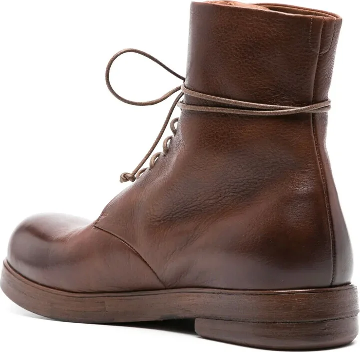 Round-Toe Lace-Up Leather Boots - Image 3