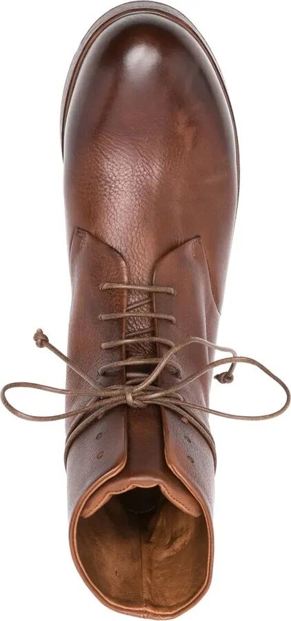 Round-Toe Lace-Up Leather Boots - Image 4