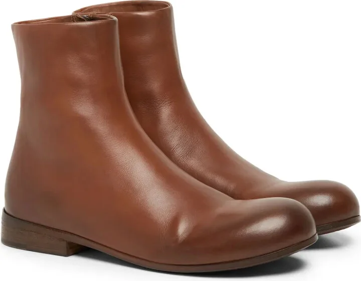 Round-Toe Leather Ankle Boots - Image 2