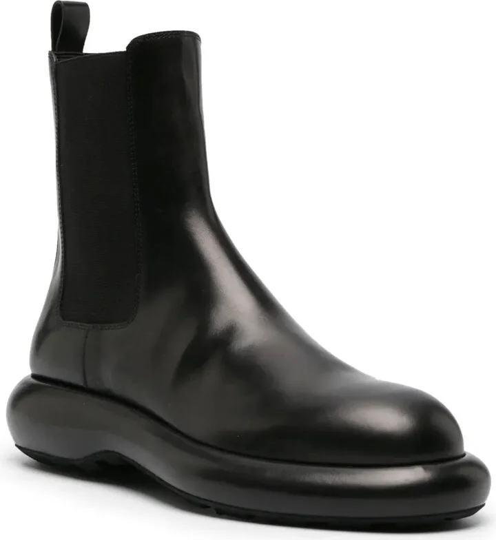 Round-Toe Leather Ankle Boots - Image 2