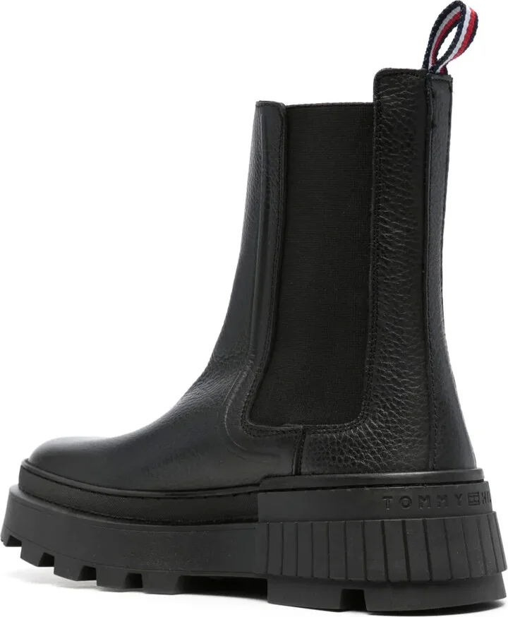 Round-Toe Leather Ankle Boots - Image 3