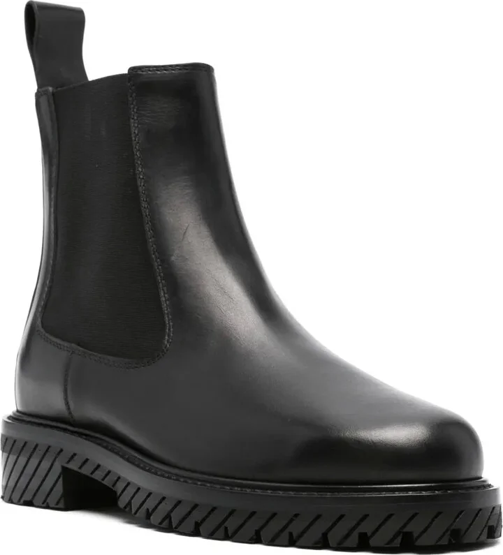 Round-Toe Leather Ankle Boots - Image 2