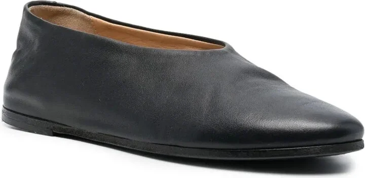 Round-Toe Leather Ballerina Flats - Image 2