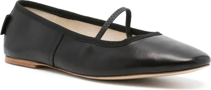 Round-Toe Leather Ballerina Shoes - Image 2