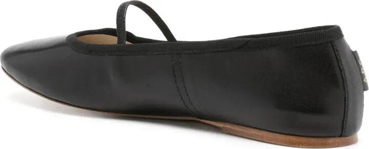 Round-Toe Leather Ballerina Shoes - Image 3