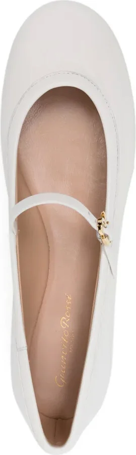 Round-Toe Leather Ballerina Shoes - Image 4