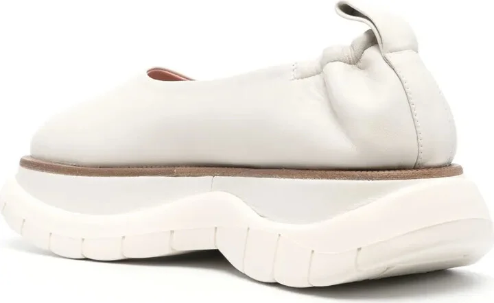 Round-Toe Leather Ballerina Shoes - Image 3