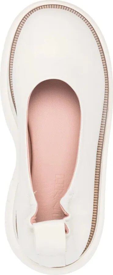 Round-Toe Leather Ballerina Shoes - Image 4