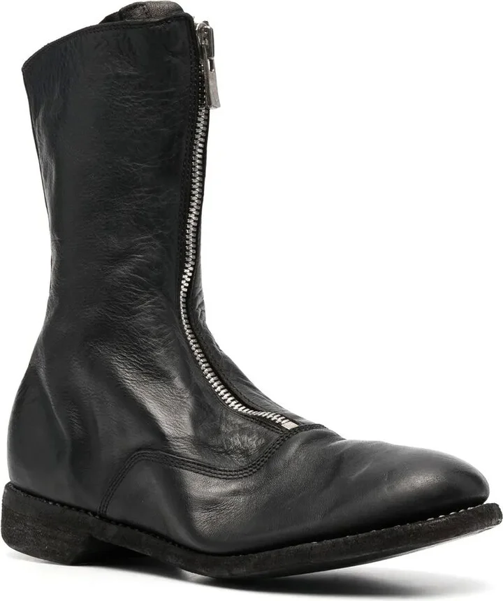 Round-Toe Leather Boots - Image 2