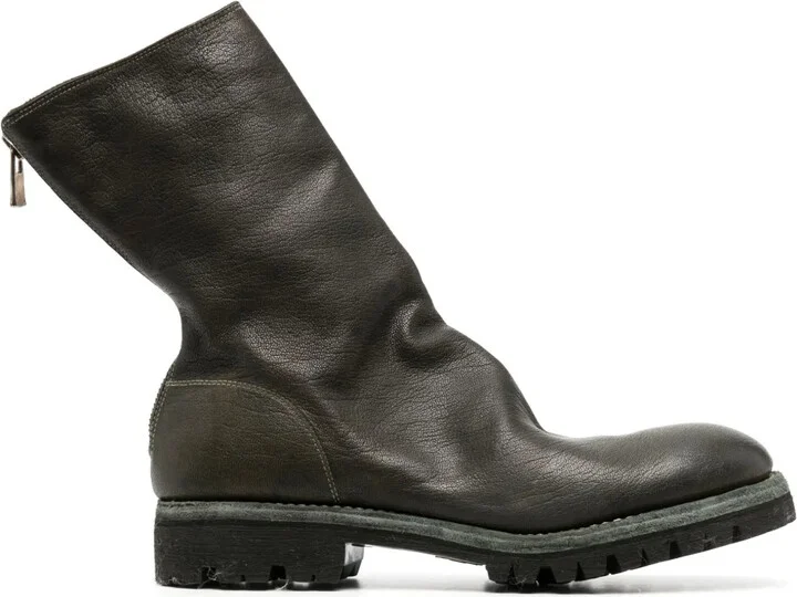Round-Toe Leather Boots