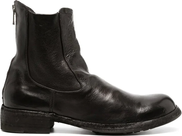 Round-Toe Leather Boots