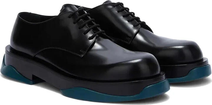 Round-Toe Leather Derby Shoes - Image 2