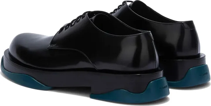 Round-Toe Leather Derby Shoes - Image 3