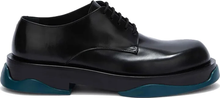 Round-Toe Leather Derby Shoes