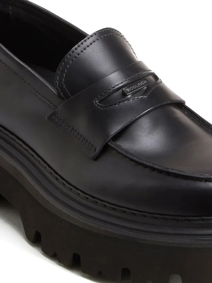 Round Toe Leather Loafers - Image 5
