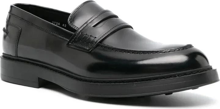 Round-Toe Leather Loafers - Image 2