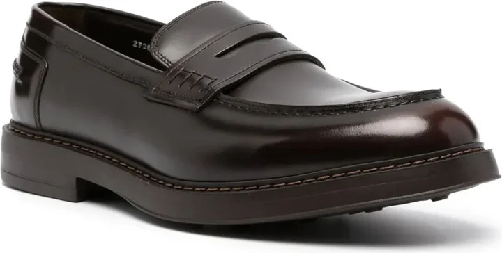 Round-Toe Leather Loafers - Image 2