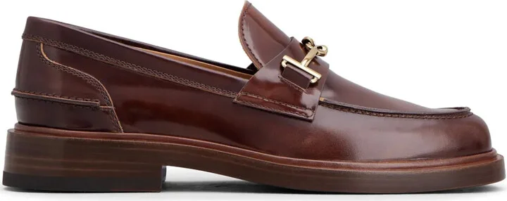 Round-Toe Leather Loafers
