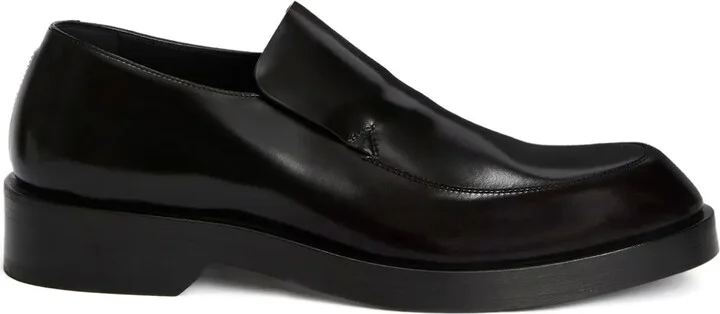 Round-Toe Leather Loafers
