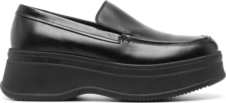 Round-Toe Leather Loafers