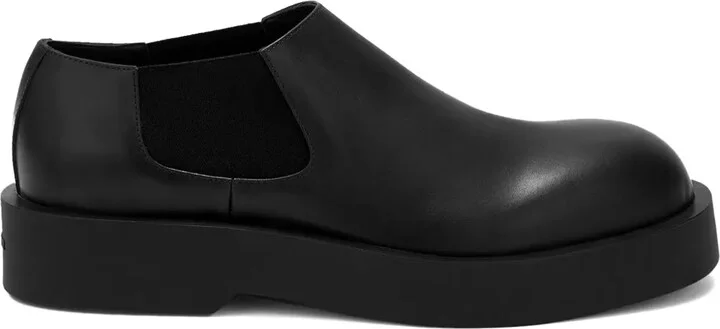 Round-Toe Leather Loafers