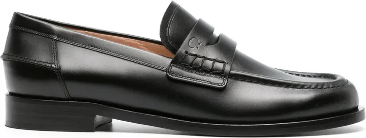 Round-Toe Leather Loafers