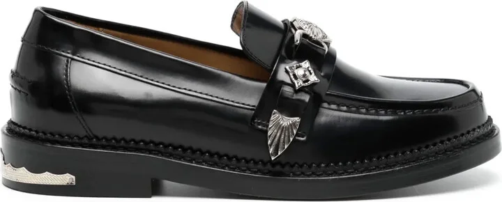 Round-Toe Leather Loafers