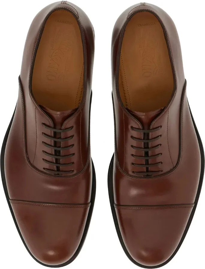 Round-Toe Leather Oxford Shoes - Image 3