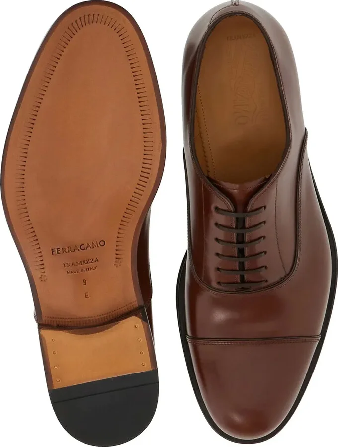Round-Toe Leather Oxford Shoes - Image 4