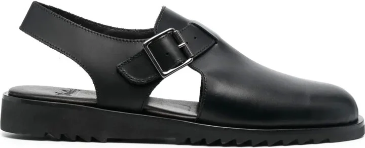 Round-Toe Leather Sandals