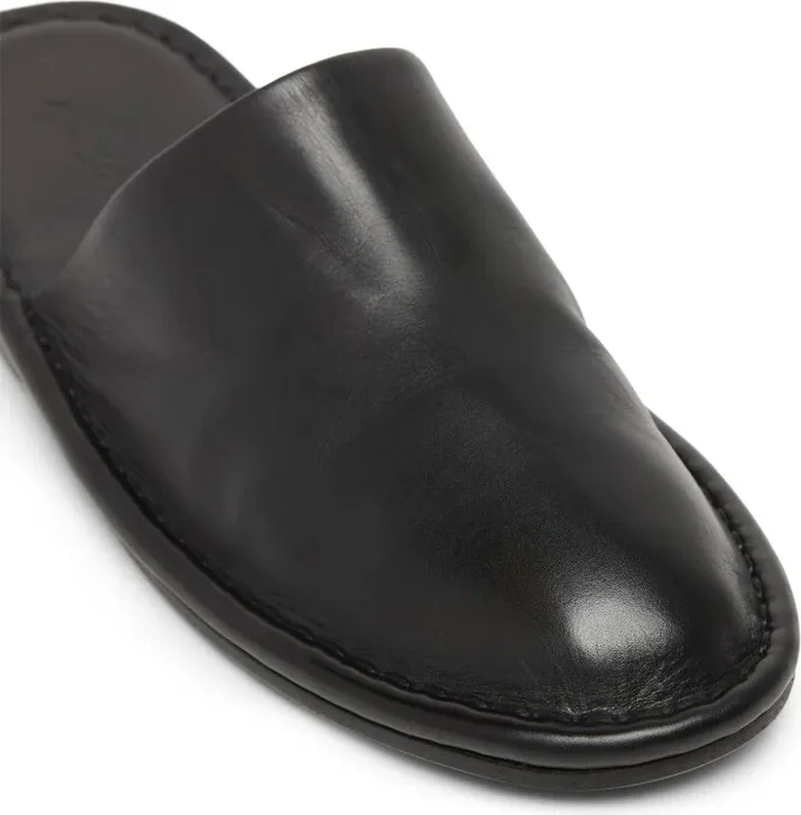 Round-Toe Leather Slippers - Image 4