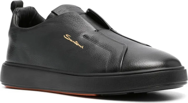 Round-Toe Leather Sneakers - Image 2