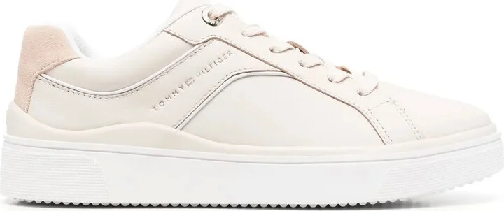 Round-Toe Leather Sneakers