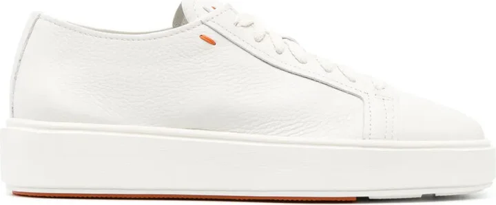 Round-Toe Leather Sneakers