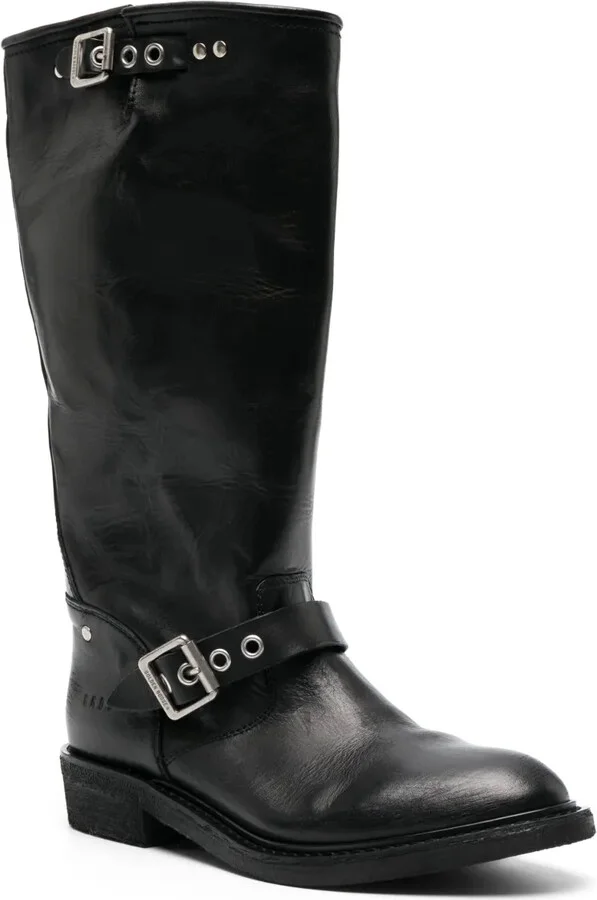 Round-Toe Polished-Finish Boots - Image 2