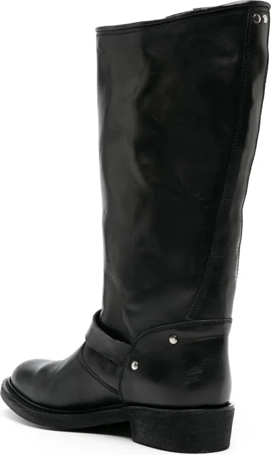 Round-Toe Polished-Finish Boots - Image 3