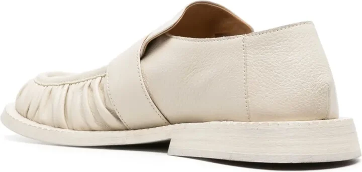 Round-Toe Ruched Leather Loafers - Image 3