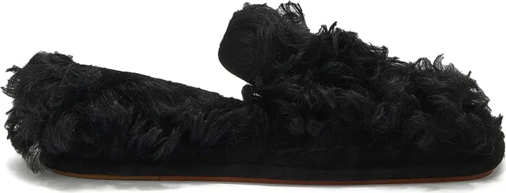 Round-Toe Shearling Slippers