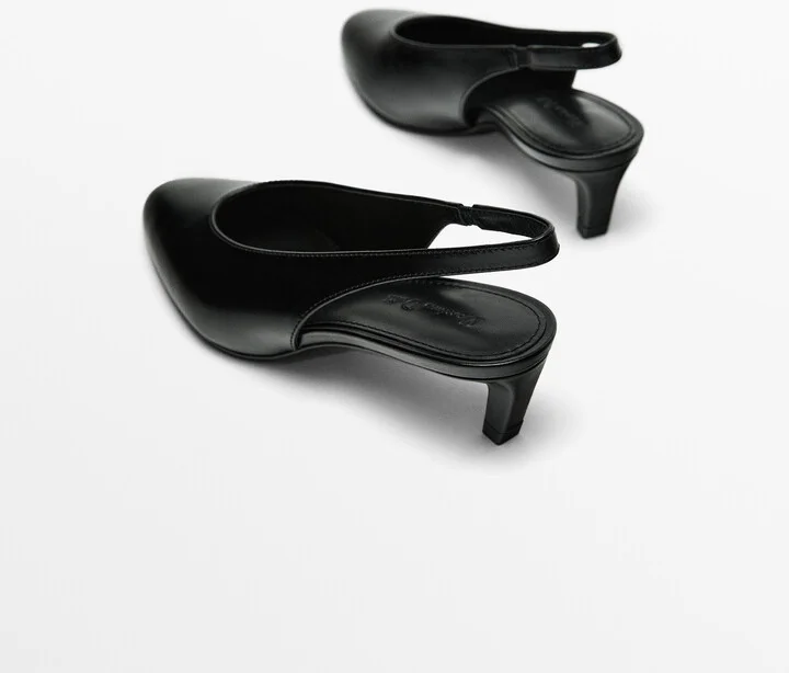 Round Toe Slingback Heeled Shoes - Image 4