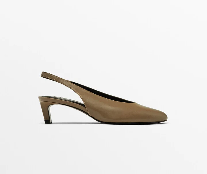 Round Toe Slingback Heeled Shoes - Image 2