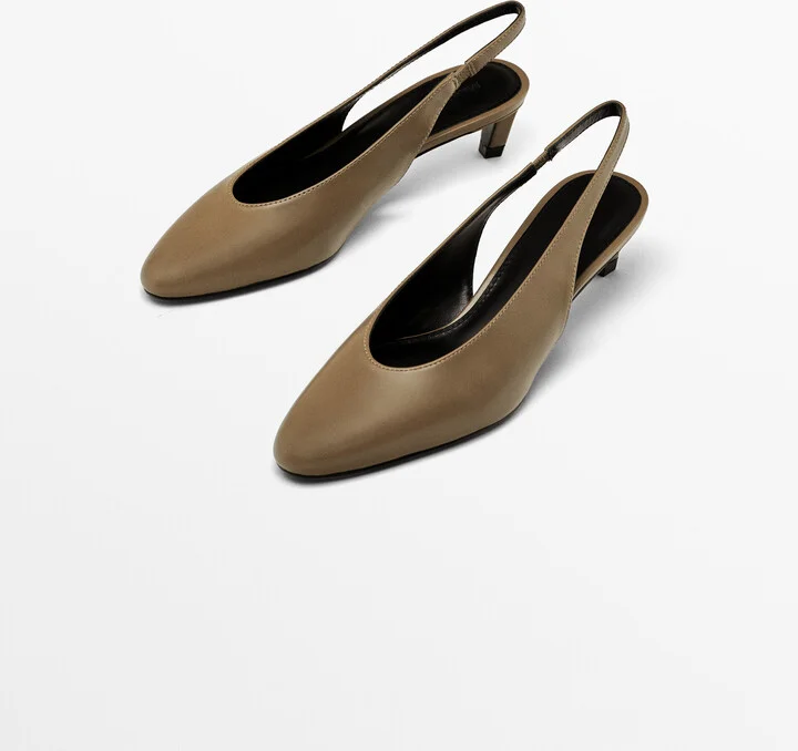 Round Toe Slingback Heeled Shoes - Image 3
